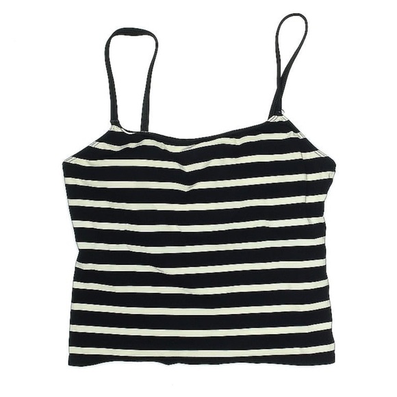 NAUTICA Black/White Striped Tankini Swim Top - Picture 1 of 4